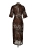 Veronica Beard 100% Linen Animal Print Brown Cocktail Dress Size S (estimated) - photo 2