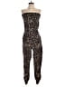 Almost Famous Animal Print Black Tan Jumpsuit Size M - photo 1