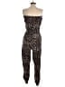Almost Famous Animal Print Black Tan Jumpsuit Size M - photo 2