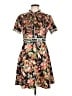 Dalia Macphee Print Black Casual Dress Size L - photo 1