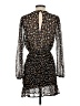 Row A 100% Polyester Animal Print Black Cocktail Dress Size S - photo 2