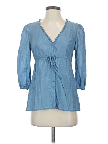 CALVIN KLEIN JEANS 3/4 Sleeve Button-Down Shirt (view 1)