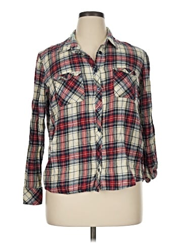 Faded Glory 3/4 Sleeve Button-Down Shirt (view 1)
