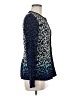 St. John Animal Print Blue Cardigan Size M - photo 4