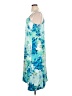 Connected Apparel 100% Polyester Tropical Blue Casual Dress Size 14 - photo 5