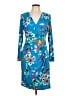 Chaps Print Blue Casual Dress Size 12 - photo 1