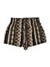 Shein 100% Polyester Print Black Shorts Size L - photo 1