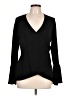 Thalia Sodi Solid Black Long Sleeve Blouse Size L - photo 1