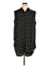 Express Polka Dots Black Sleeveless Button-Down Shirt Size XL - photo 1