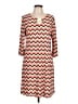 Tacera Chevron-herringbone Orange Casual Dress Size L - photo 1