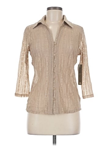 Absolutely Famous 3/4 Sleeve Button-Down Shirt (view 1)