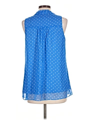 Blue Tassel Sleeveless Silk Top (view 2)