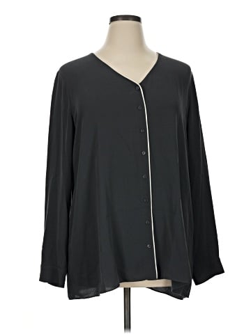 Eileen Fisher Long Sleeve Silk Top (view 1)