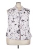Bar III 100% Polyester Floral Silver Sleeveless Blouse Size 2X - photo 1