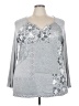 Cj Banks Gray Long Sleeve Top Size 2X - photo 1