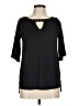 Rain 100% Polyester Black 3/4 Sleeve Top Size M - photo 1