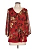 Apt. 9 100% Polyester Burgundy 3/4 Sleeve Blouse Size L - photo 1
