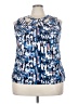 Jones Studio 100% Polyester Blue Sleeveless Blouse Size 2X - photo 1