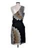BCBGMAXAZRIA 100% Silk Chevron-herringbone Black Cocktail Dress Size S - photo 2