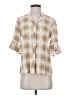 Ariat 100% Rayon Plaid Tan 3/4 Sleeve Button-Down Shirt Size S - photo 1