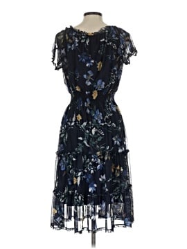 kate and lily blue floral dress Kate and Lily Navy Blue W/Lily Flowers Print/Sheers/Smocked  Waist/Ruffle/Size 10