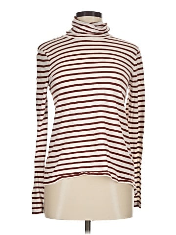 Madewell Whisper Cotton Turtleneck in Baker Stripe (view 1)