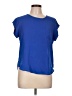 Lily White Blue Short Sleeve Top Size L - photo 1