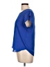 Lily White Blue Short Sleeve Top Size L - photo 5