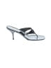 Prada Silver Black Leather Thong Sandals Size EU 38 1/2 - photo 1