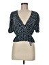 Pull&Bear Blue Short Sleeve Blouse Size M - photo 1
