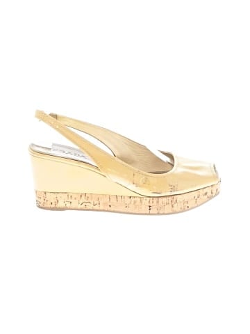 Prada Patent Leather Peep Toe Cork Wedges (view 1)