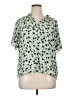 Ann Taylor Print Green Short Sleeve Blouse Size XL - photo 1