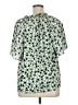 Ann Taylor Print Green Short Sleeve Blouse Size XL - photo 2