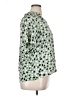 Ann Taylor Print Green Short Sleeve Blouse Size XL - photo 4