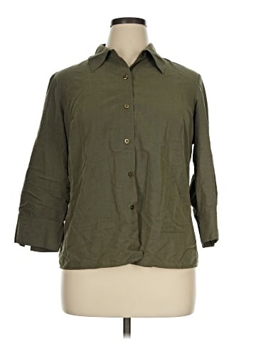 First Issue by Liz Claiborne 3/4 Sleeve Button-Down Shirt (view 1)