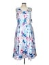 Alex Evenings Print Blue Cocktail Dress Size 12 - photo 1