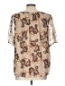Ann Taylor LOFT 100% Polyester Brown Short Sleeve Blouse Size L - photo 2