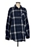 La Miel Plaid Blue Long Sleeve Blouse Size M - photo 1
