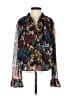 Tory Burch 100% Polyester Floral Blue Long Sleeve Blouse Size 8 - photo 1