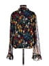 Tory Burch 100% Polyester Floral Blue Long Sleeve Blouse Size 8 - photo 2