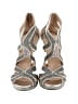 Jimmy Choo 100% Leather Silver Gold Sandals Size EU 37 1/2 - photo 2