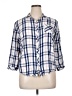 Holding Horses 100% Rayon Plaid Blue 3/4 Sleeve Button-Down Shirt Size XL - photo 1