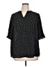 41Hawthorn 100% Polyester Polka Dots Black 3/4 Sleeve Blouse Size 1X - photo 1