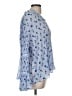 Ann Taylor Factory 100% Polyester Polka Dots Blue 3/4 Sleeve Blouse Size M (petite) - photo 4