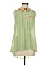 Esley 100% Polyester Color Block Green Sleeveless Blouse Size M - photo 1