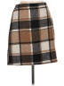 Simplee 100% Polyester Plaid Brown Casual Skirt Size M - photo 1