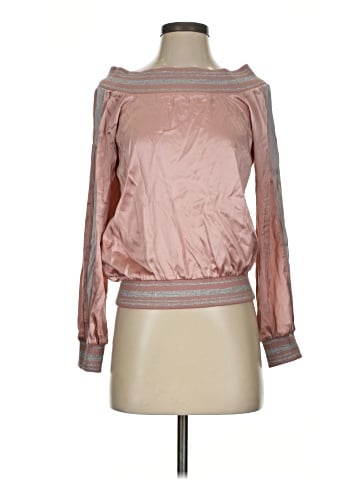 Bebe Long Sleeve Silk Top (view 1)