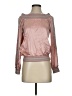 Bebe Pink Long Sleeve Silk Top Size S - photo 1