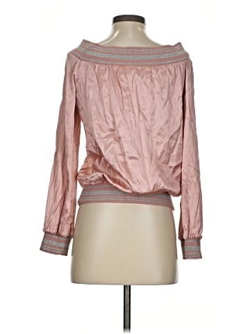Bebe Long Sleeve Silk Top (view 2)