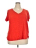 Tahari 100% Linen Red Short Sleeve Top Size 2X - photo 1